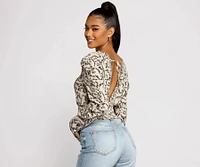 Sweet Intentions Smocked Knit Floral Crop Top