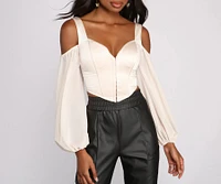 Feelin' Luxe Satin Corset Crop Top