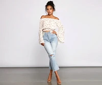Floral Stunner Chiffon Smocked Top