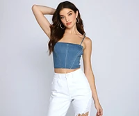 Classic Staple Denim Corset Top
