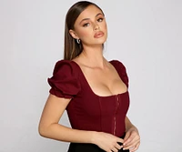 Up A Notch Hook and Eye Corset Top