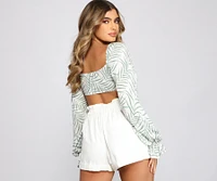 Dreamy Vacay Vibes Tie-Front Top