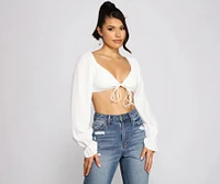So Sprung Tie Front Crop Top