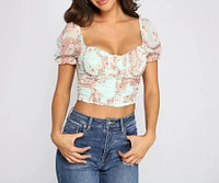 Painted Paisley Cropped Corset Top