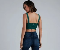 Pretty Pleats Satin Cropped Corset