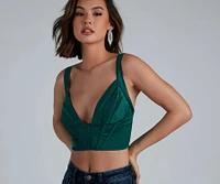 Pretty Pleats Satin Cropped Corset
