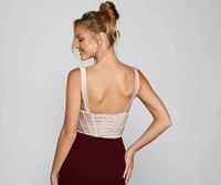 Pretty Pleats Satin Cropped Corset