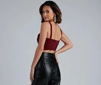 Pretty Pleats Satin Cropped Corset