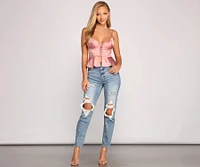 Stunning Sultry Satin Corset Top