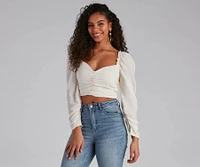 Chance For Romance Chiffon Puff Sleeve Top
