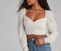 Chance For Romance Chiffon Puff Sleeve Top