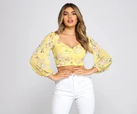 Off The Shoulder Floral Sensation Crop Top