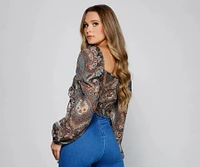Paisley Daze Smocked Crop Top