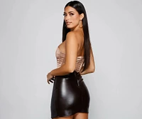 Sleek Strapless Satin Corset