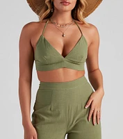 Whisked Away Halter Crop Top