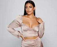 Dreamy And Chic Satin Crop Top