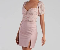 Dreamy Chic Floral Cropped Bustier