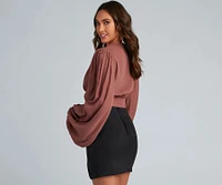 Chic Drama Chiffon Crop Top