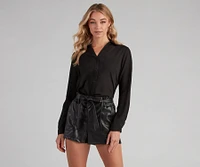 Chic Button-Down Chiffon Top