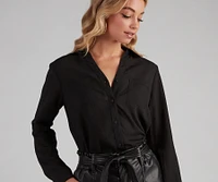Chic Button-Down Chiffon Top