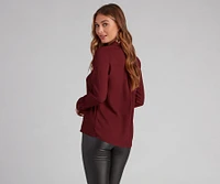 Chic Button-Down Chiffon Top
