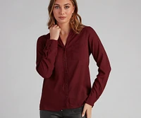 Chic Button-Down Chiffon Top