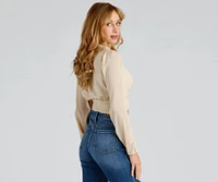 Playing Favorites Chiffon Button Top