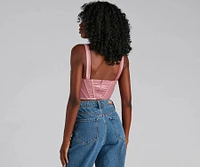 Pretty Pleats Satin Cropped Corset