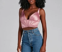 Pretty Pleats Satin Cropped Corset