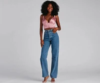 Pretty Pleats Satin Cropped Corset