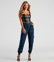 Sleek Desire Faux Leather Corset