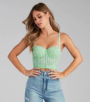 Gleam And Glow Rhinestone Pearl Bustier
