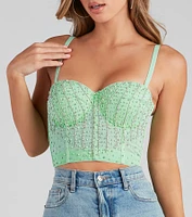 Gleam And Glow Rhinestone Pearl Bustier