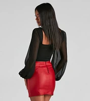 Classy Chic Chiffon Crop Top