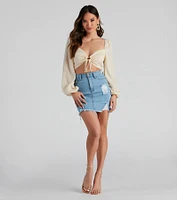Silky Splendor Tie-Front Crop Top