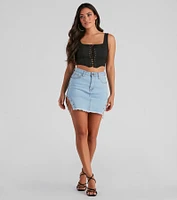 All Day Play Lace-Up Tank Crop Top