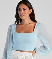 Classy Chic Chiffon Crop Top