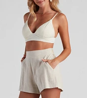 Drinks On The Beach Crepe Bra Top