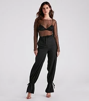 Beautifully Beaded Mesh Crop Top