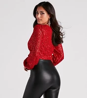 Statement Making Sequin Crop Top