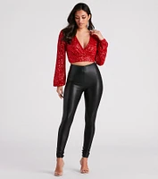 Statement Making Sequin Crop Top