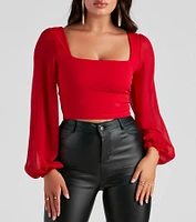 Classy Chic Chiffon Crop Top