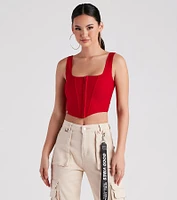 Hook and Eye Corset Crop Top