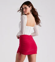 Sultry Swoon Satin Mesh Corset