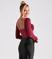 Sultry Swoon Satin Mesh Corset
