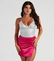 Glitzy Mood Glitter Corset Top