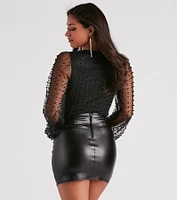 Luxe Be A Lady Faux Pearl Bodysuit