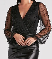 Luxe Be A Lady Faux Pearl Bodysuit