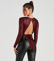Always Sparkling Sequin Crop Top