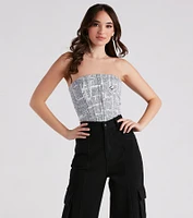 Other News Lace-Up Newspaper Corset Top
